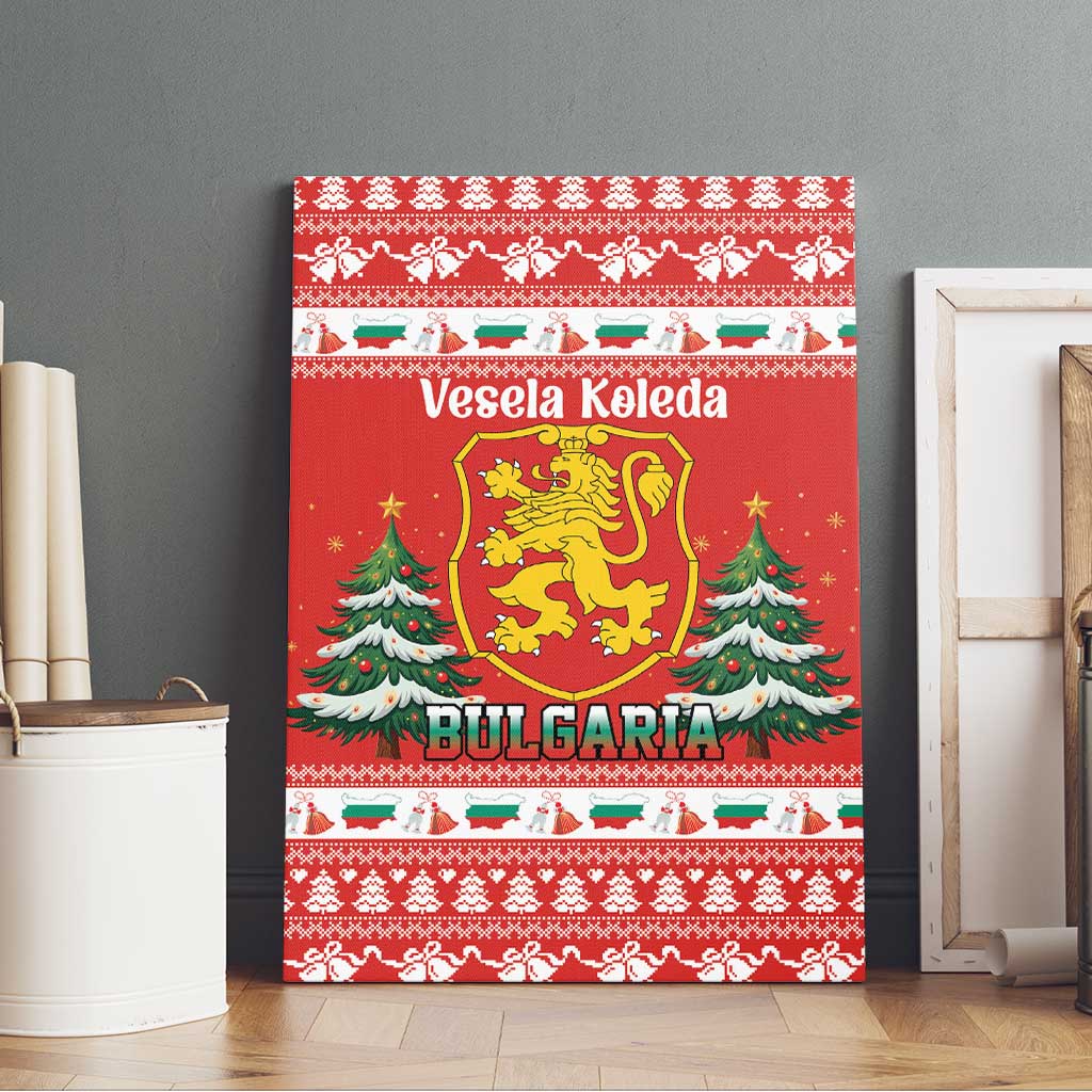 Bulgaria Christmas Canvas Wall Art Merry Xmas Lion Crest - Wonder Print Shop
