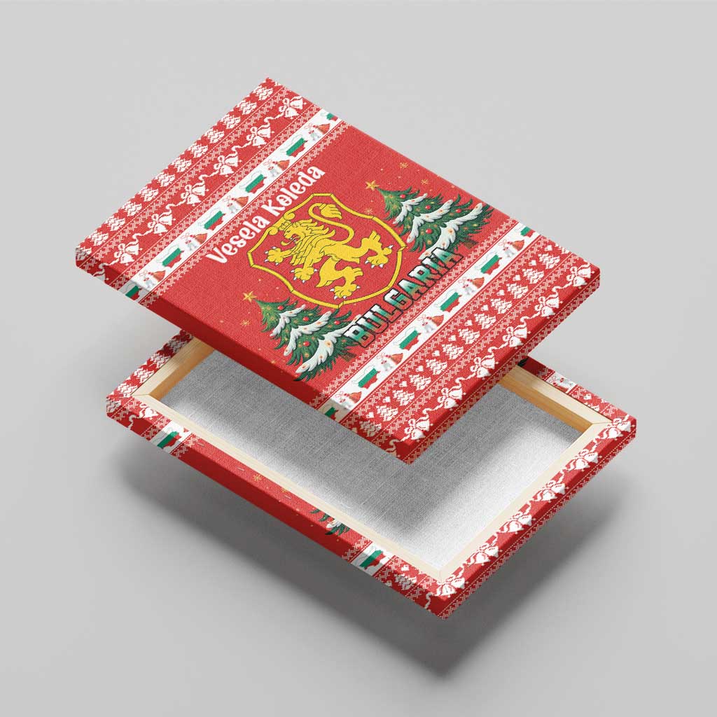 Bulgaria Christmas Canvas Wall Art Merry Xmas Lion Crest - Wonder Print Shop