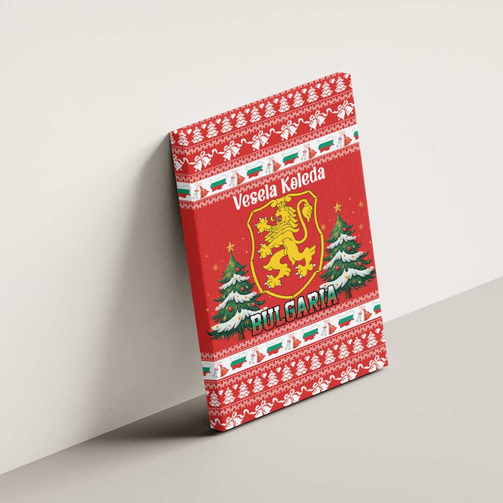 Bulgaria Christmas Canvas Wall Art Merry Xmas Lion Crest - Wonder Print Shop