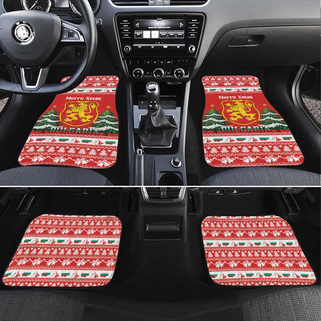 Bulgaria Christmas Car Mats Merry Xmas Lion Crest - Wonder Print Shop
