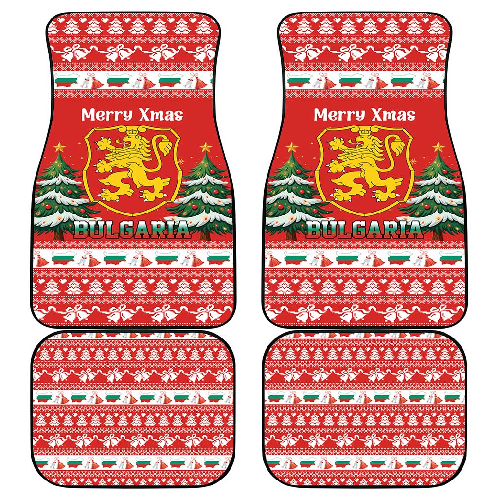 Bulgaria Christmas Car Mats Merry Xmas Lion Crest - Wonder Print Shop