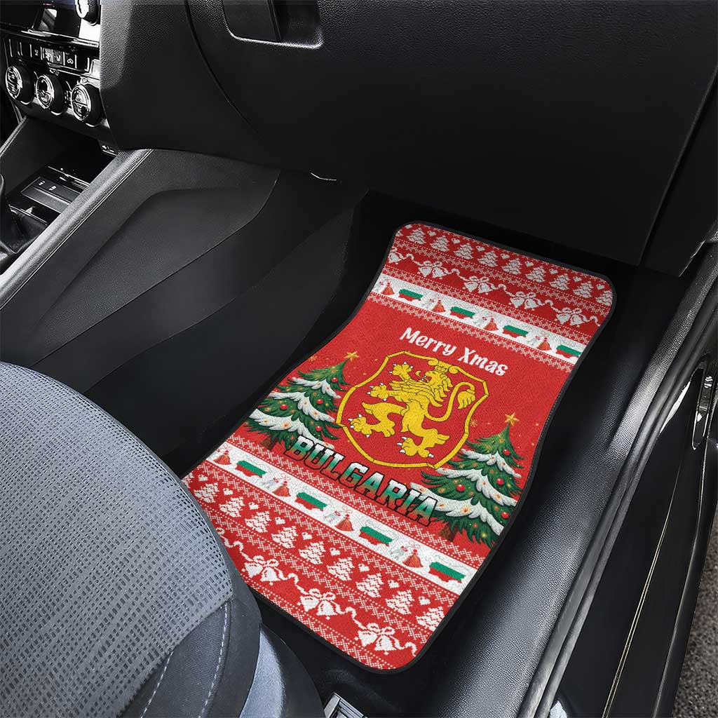 Bulgaria Christmas Car Mats Merry Xmas Lion Crest - Wonder Print Shop