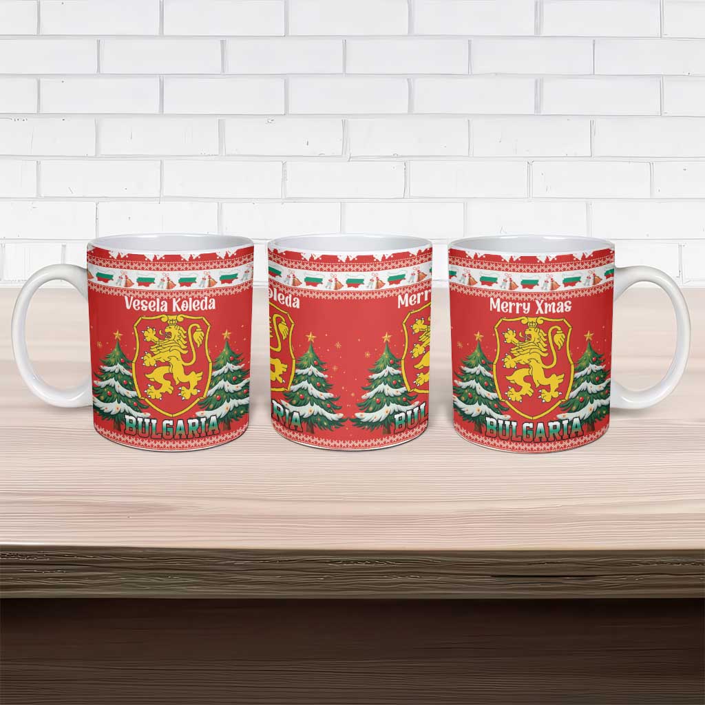 Bulgaria Christmas Ceramic Mug Merry Xmas Lion Crest - Wonder Print Shop