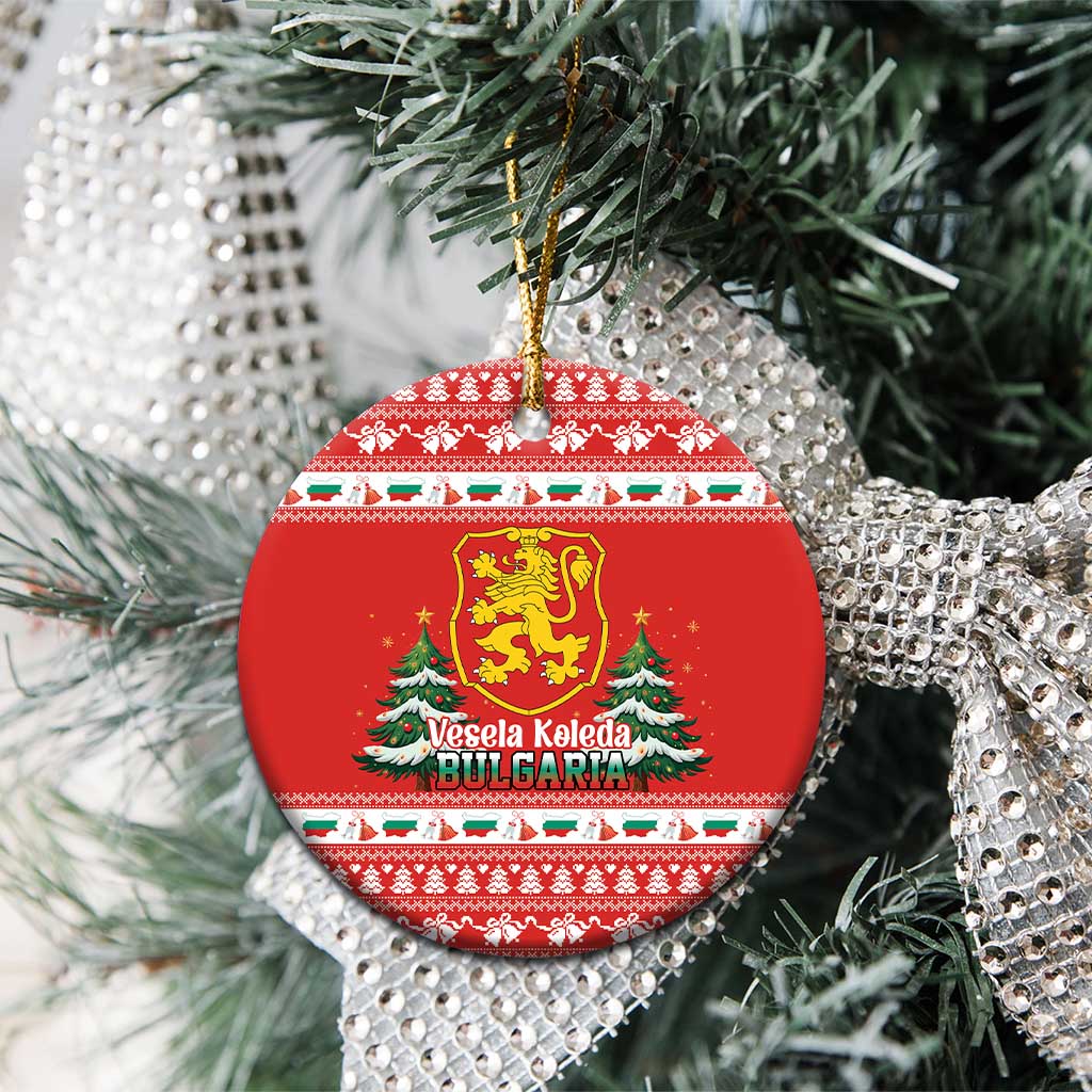 Bulgaria Christmas Ceramic Ornament Merry Xmas Lion Crest - Wonder Print Shop