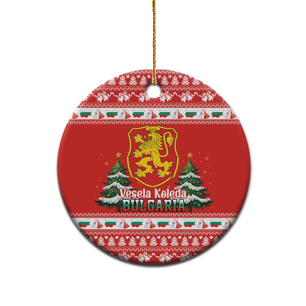 Bulgaria Christmas Ceramic Ornament Merry Xmas Lion Crest - Wonder Print Shop