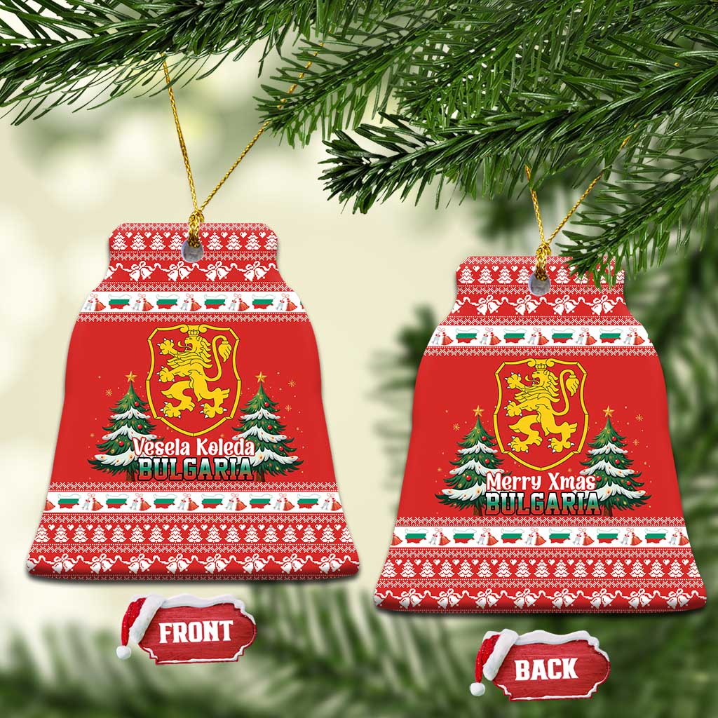 Bulgaria Christmas Ceramic Ornament Merry Xmas Lion Crest - Wonder Print Shop