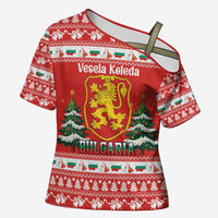 Bulgaria Christmas Cross Shoulder Shirt Merry Xmas Lion Crest - Wonder Print Shop