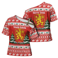 Bulgaria Christmas Cross Shoulder Shirt Merry Xmas Lion Crest - Wonder Print Shop