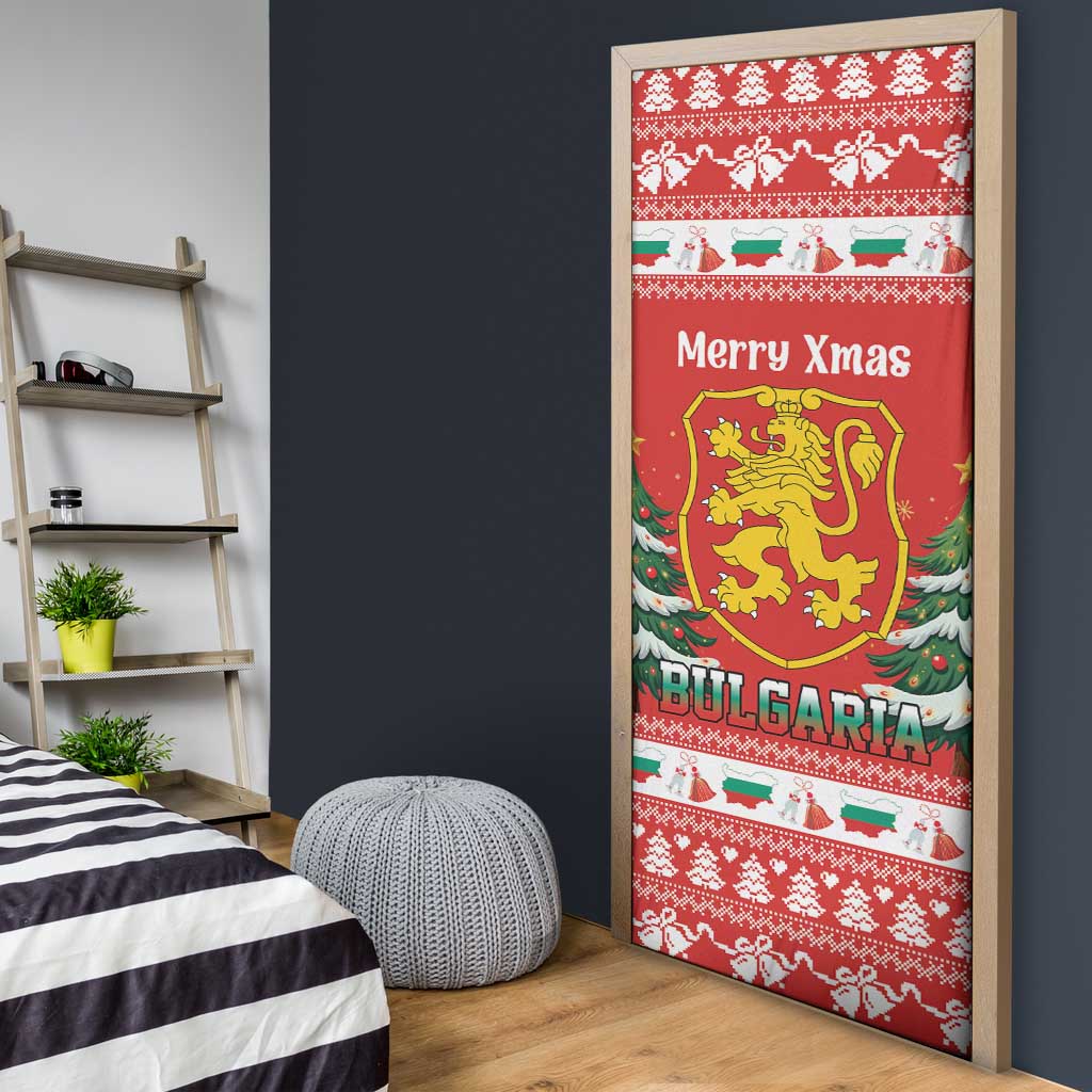 Bulgaria Christmas Door Cover Merry Xmas Lion Crest - Wonder Print Shop