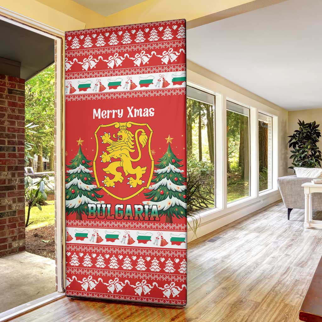 Bulgaria Christmas Door Cover Merry Xmas Lion Crest - Wonder Print Shop