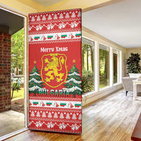 Bulgaria Christmas Door Cover Merry Xmas Lion Crest - Wonder Print Shop