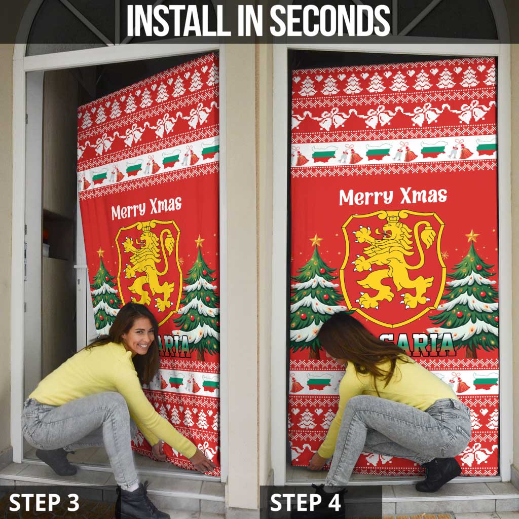 Bulgaria Christmas Door Cover Merry Xmas Lion Crest - Wonder Print Shop