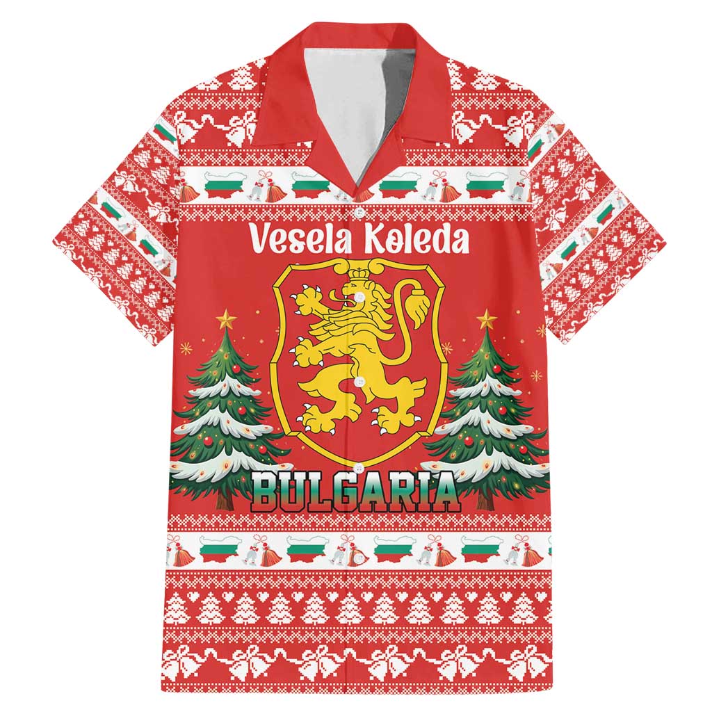 Bulgaria Christmas Family Matching Mermaid Dress and Hawaiian Shirt Merry Xmas Lion Crest - Wonder Print Shop