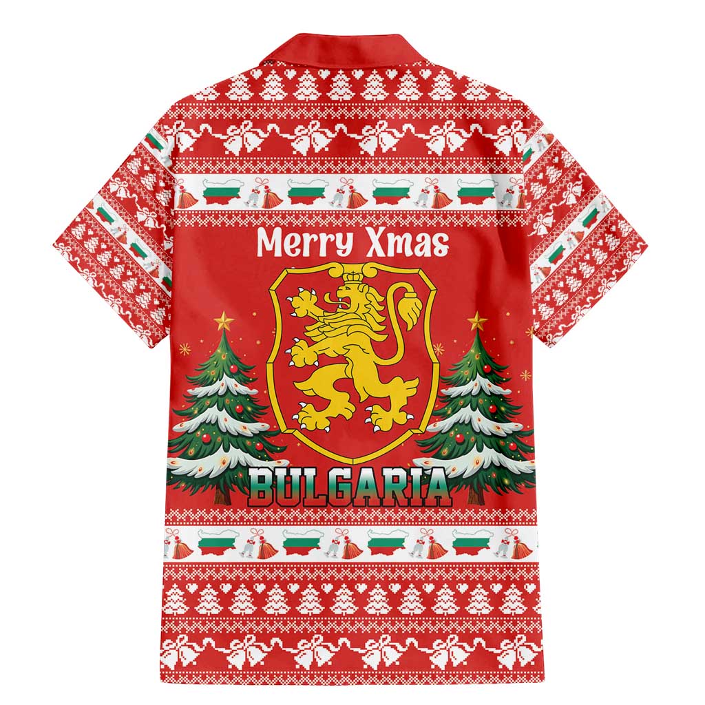 Bulgaria Christmas Family Matching Mermaid Dress and Hawaiian Shirt Merry Xmas Lion Crest - Wonder Print Shop