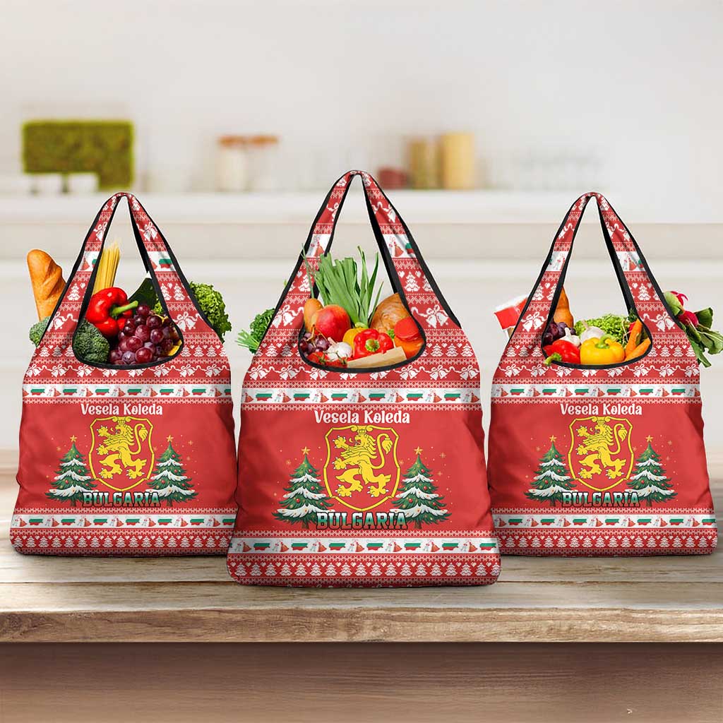 Bulgaria Christmas Grocery Bag Merry Xmas Lion Crest - Wonder Print Shop