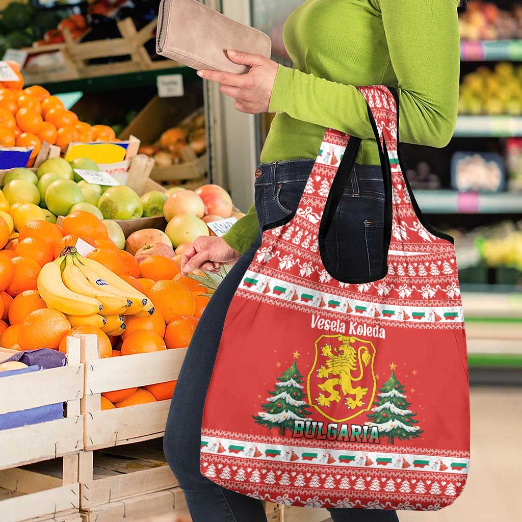Bulgaria Christmas Grocery Bag Merry Xmas Lion Crest - Wonder Print Shop