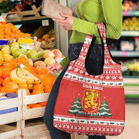 Bulgaria Christmas Grocery Bag Merry Xmas Lion Crest - Wonder Print Shop