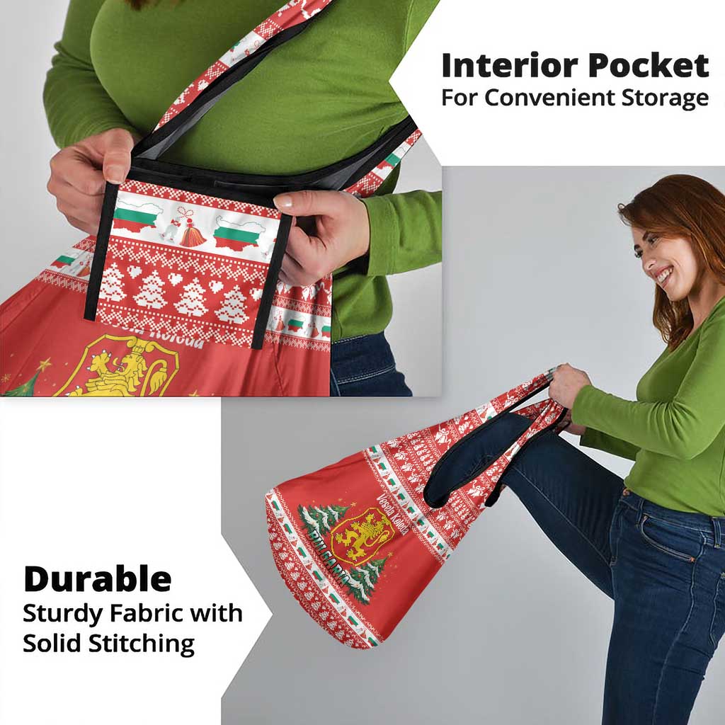 Bulgaria Christmas Grocery Bag Merry Xmas Lion Crest - Wonder Print Shop