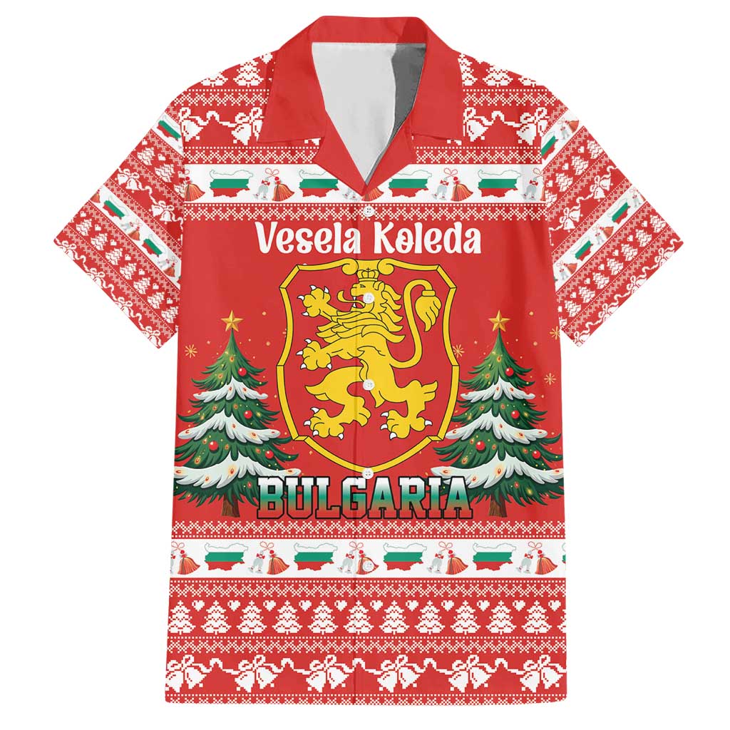 Bulgaria Christmas Hawaiian Shirt Merry Xmas Lion Crest - Wonder Print Shop