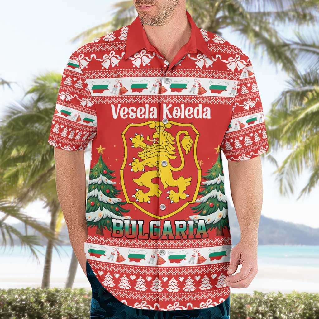 Bulgaria Christmas Hawaiian Shirt Merry Xmas Lion Crest - Wonder Print Shop