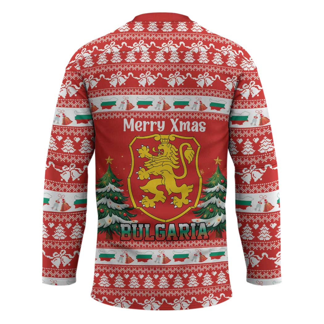 Bulgaria Christmas Hockey Jersey Merry Xmas Lion Crest - Wonder Print Shop