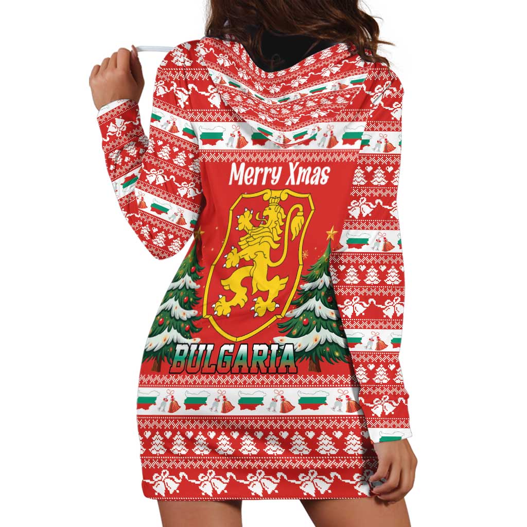 Bulgaria Christmas Hoodie Dress Merry Xmas Lion Crest - Wonder Print Shop