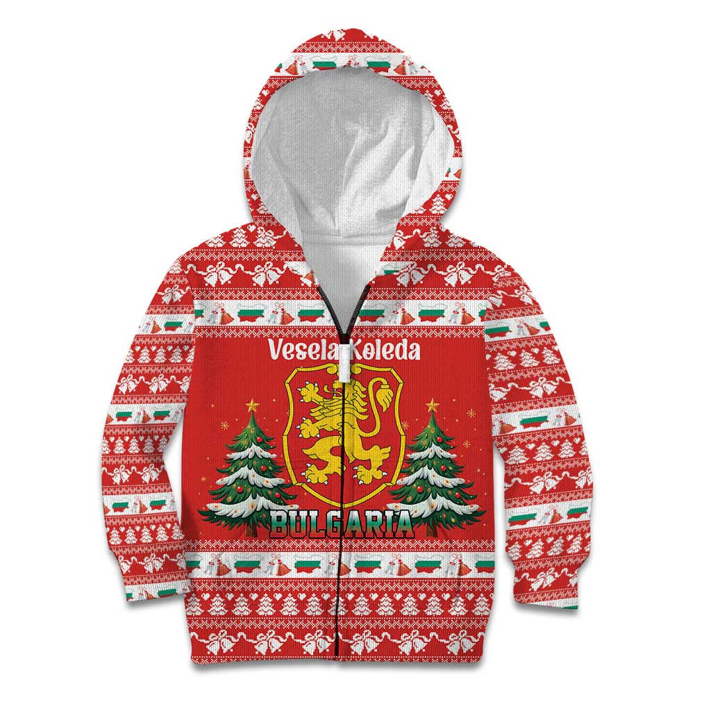 Bulgaria Christmas Kid Hoodie Merry Xmas Lion Crest - Wonder Print Shop