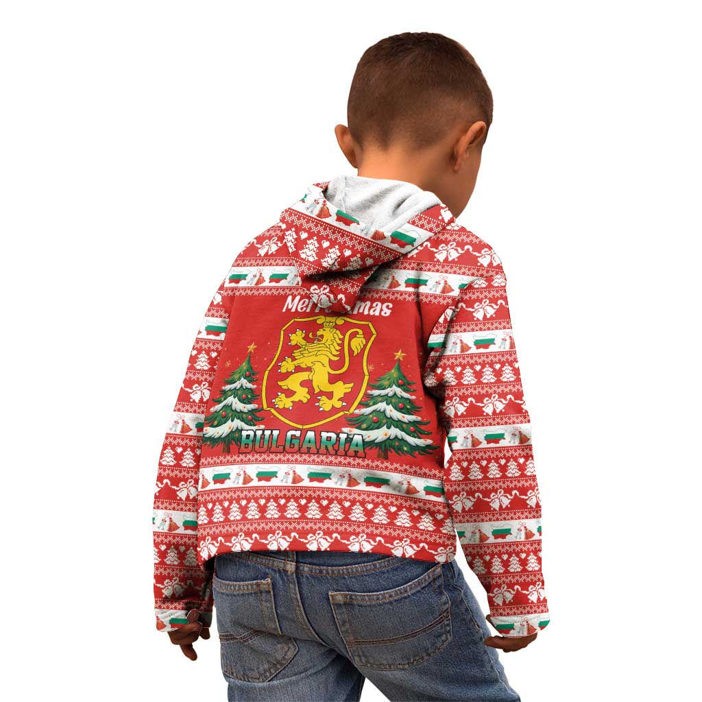 Bulgaria Christmas Kid Hoodie Merry Xmas Lion Crest - Wonder Print Shop