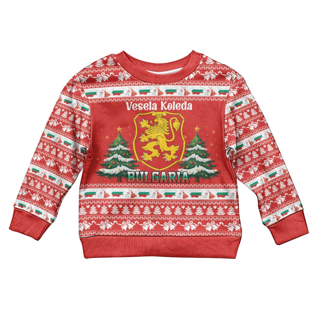 Bulgaria Christmas Kid Ugly Christmas Sweater Merry Xmas Lion Crest - Wonder Print Shop