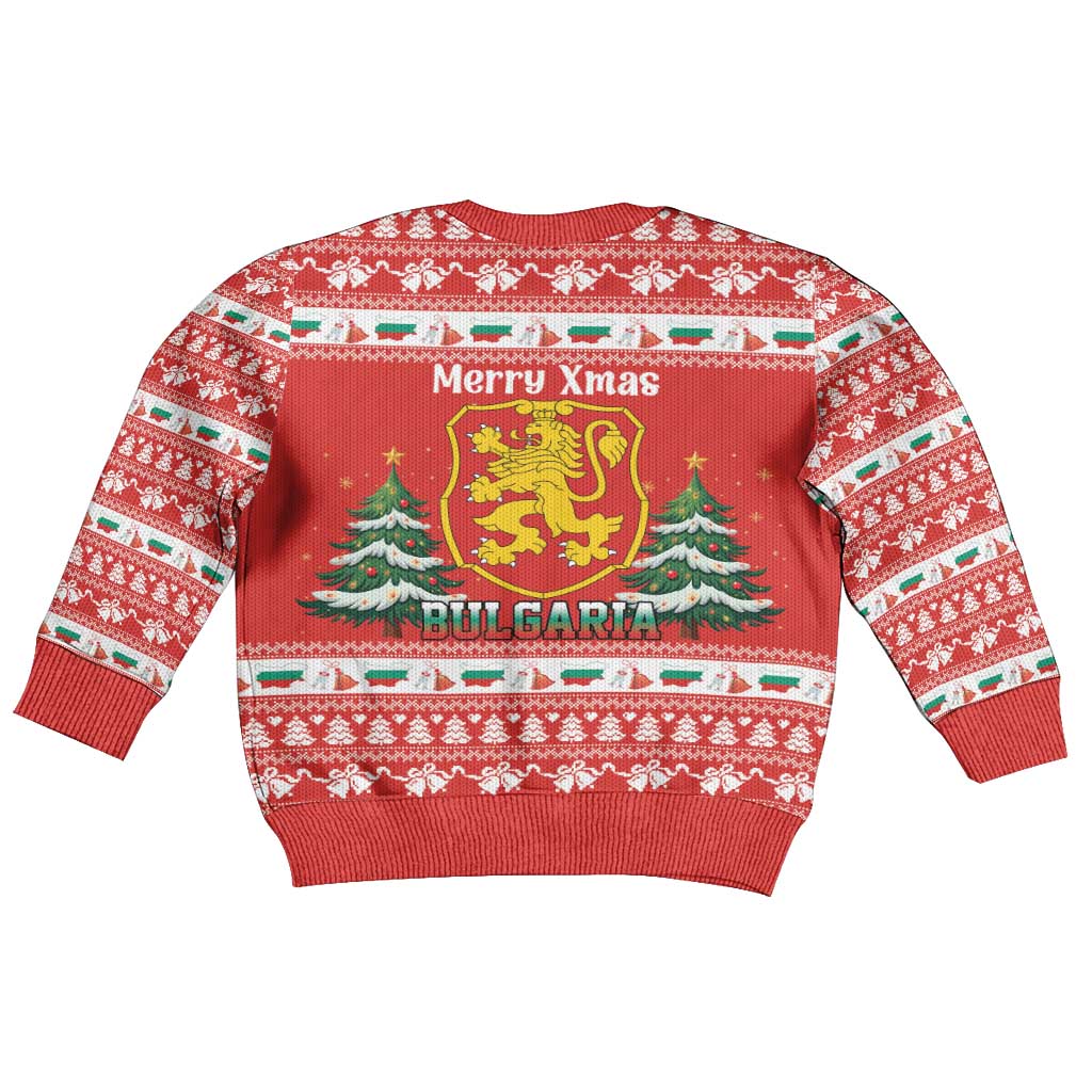Bulgaria Christmas Kid Ugly Christmas Sweater Merry Xmas Lion Crest - Wonder Print Shop