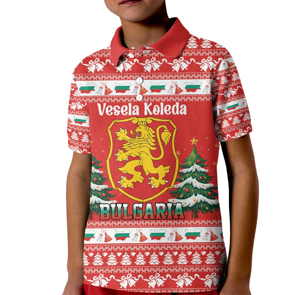 Bulgaria Christmas Kid Polo Shirt Merry Xmas Lion Crest - Wonder Print Shop