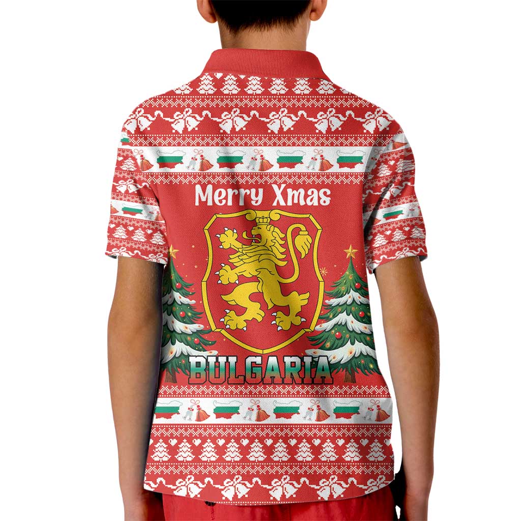 Bulgaria Christmas Kid Polo Shirt Merry Xmas Lion Crest - Wonder Print Shop