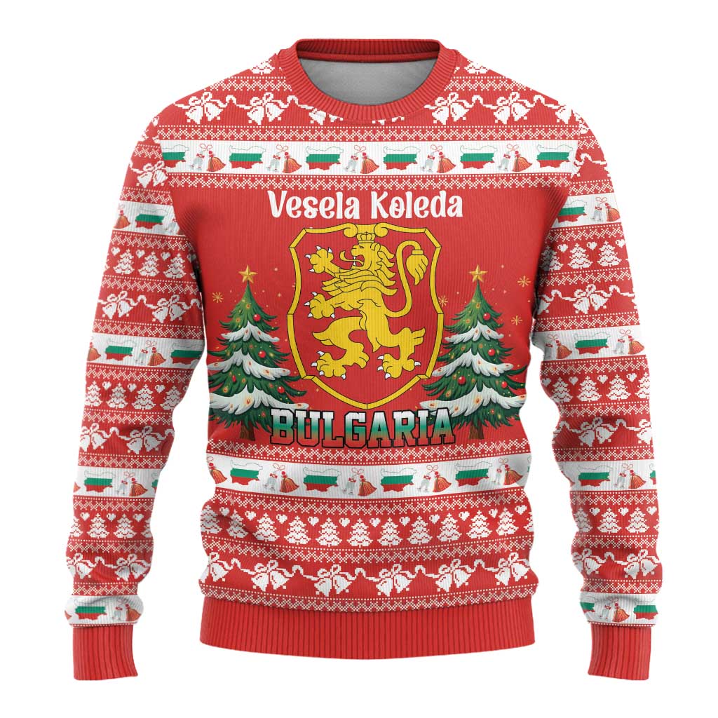Bulgaria Christmas Ugly Christmas Sweater Merry Xmas Lion Crest - Wonder Print Shop