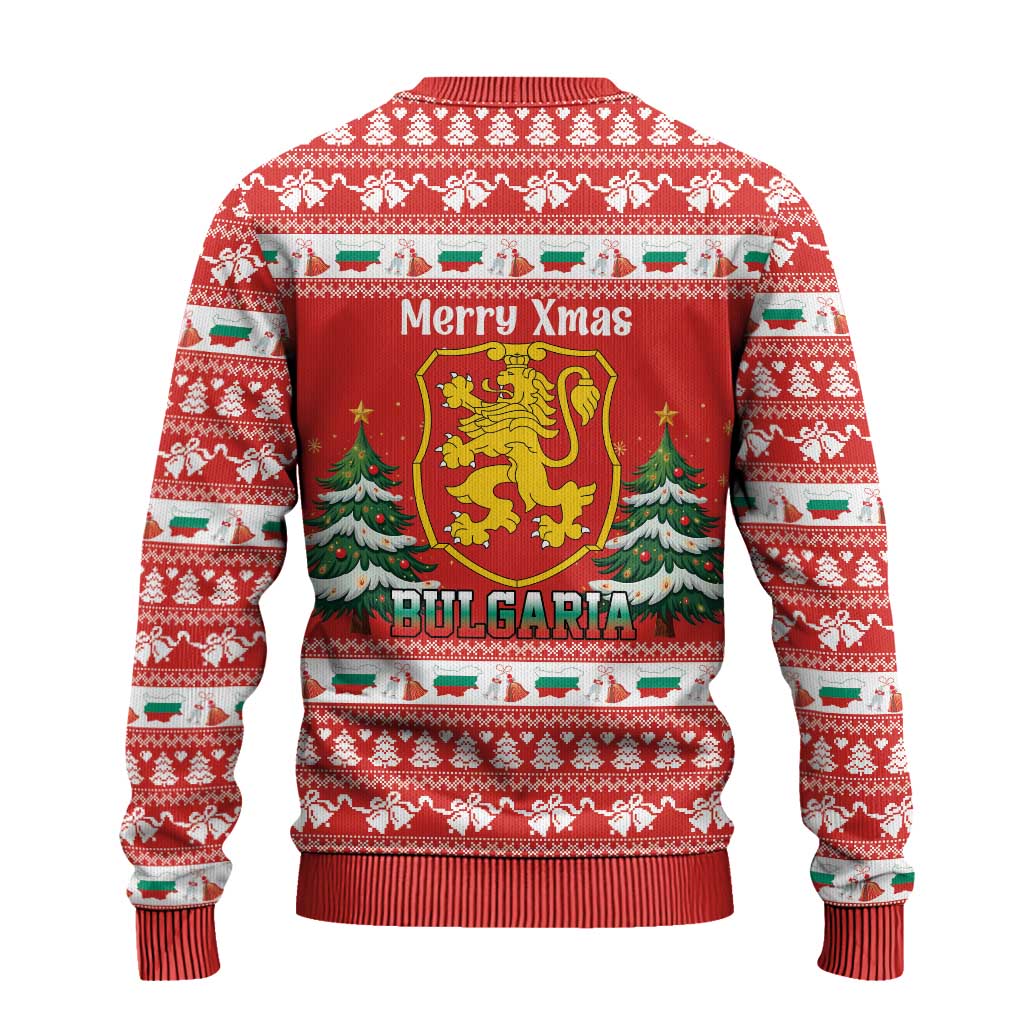 Bulgaria Christmas Ugly Christmas Sweater Merry Xmas Lion Crest - Wonder Print Shop