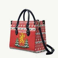 Bulgaria Christmas Leather Bag Merry Xmas Lion Crest - Wonder Print Shop