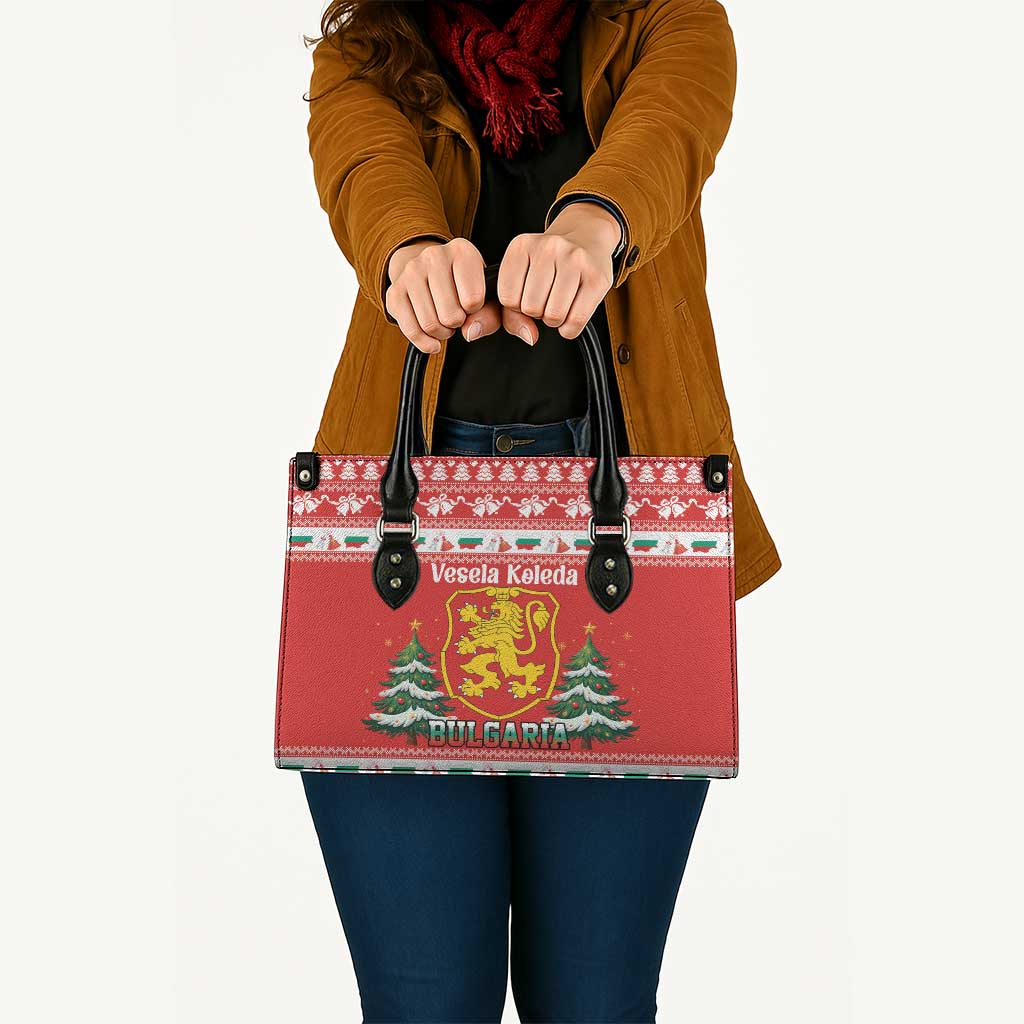 Bulgaria Christmas Leather Bag Merry Xmas Lion Crest - Wonder Print Shop