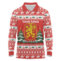 Bulgaria Christmas Long Sleeve Polo Shirt Merry Xmas Lion Crest - Wonder Print Shop
