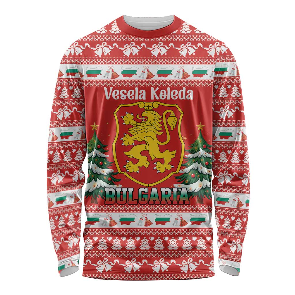 Bulgaria Christmas Long Sleeve Shirt Merry Xmas Lion Crest - Wonder Print Shop
