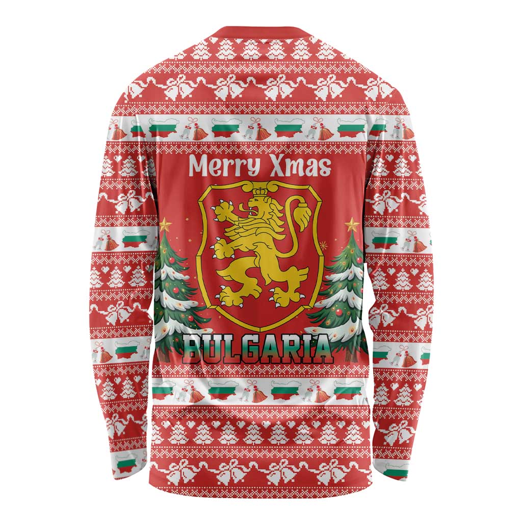 Bulgaria Christmas Long Sleeve Shirt Merry Xmas Lion Crest - Wonder Print Shop