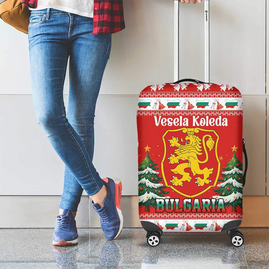 Bulgaria Christmas Luggage Cover Merry Xmas Lion Crest - Wonder Print Shop