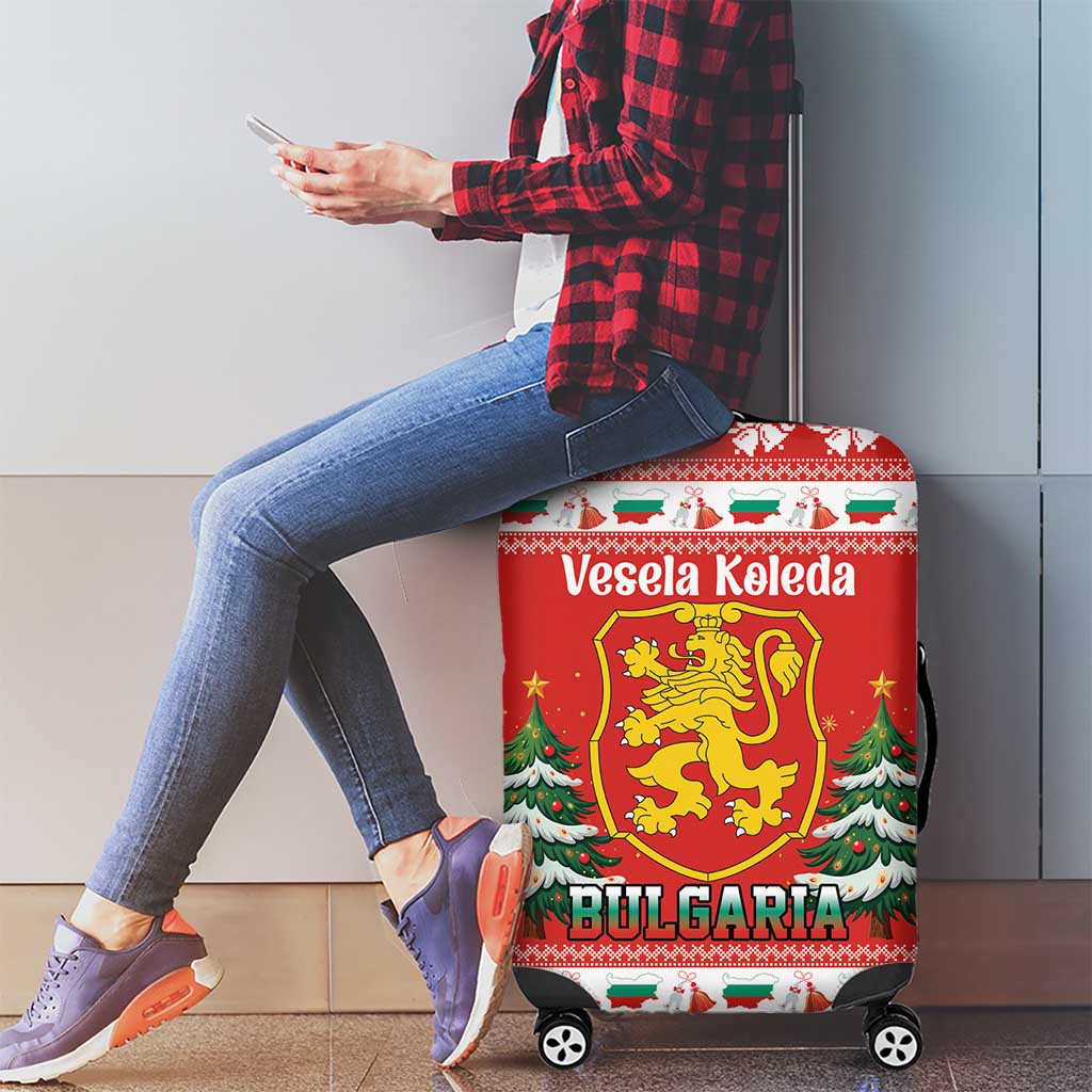 Bulgaria Christmas Luggage Cover Merry Xmas Lion Crest - Wonder Print Shop