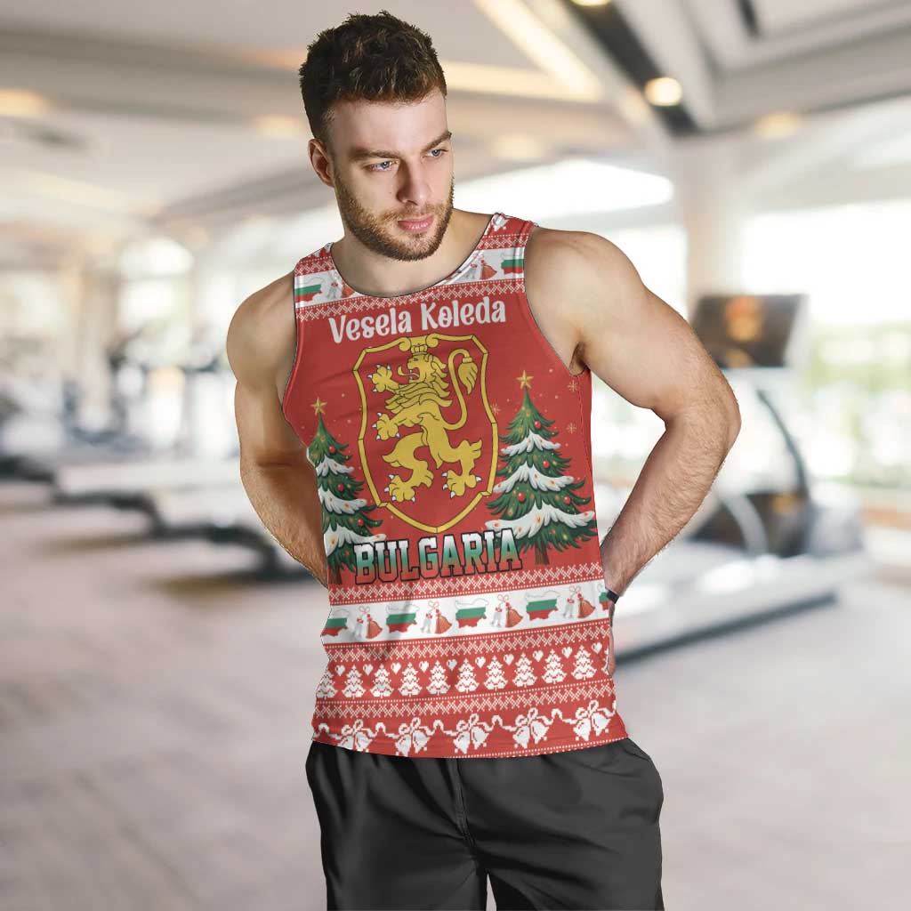 Bulgaria Christmas Men Tank Top Merry Xmas Lion Crest - Wonder Print Shop