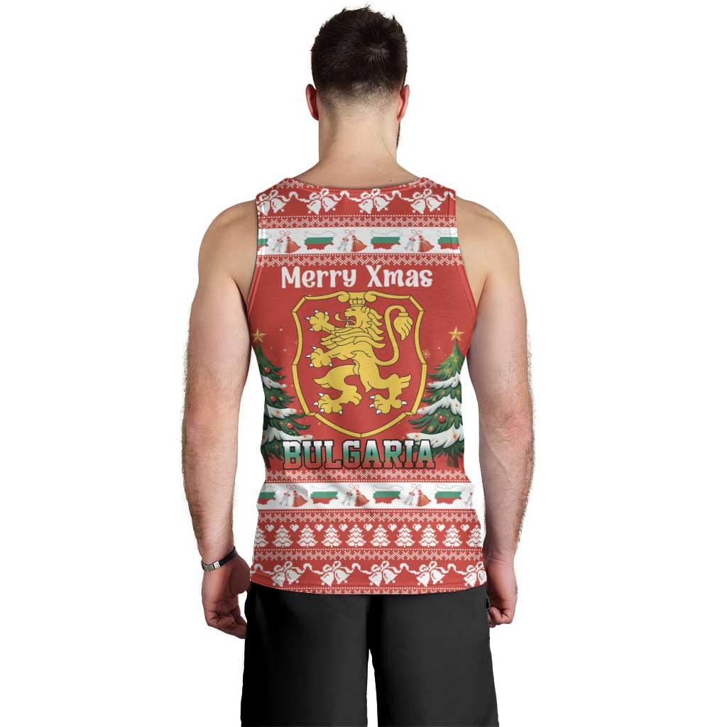 Bulgaria Christmas Men Tank Top Merry Xmas Lion Crest - Wonder Print Shop
