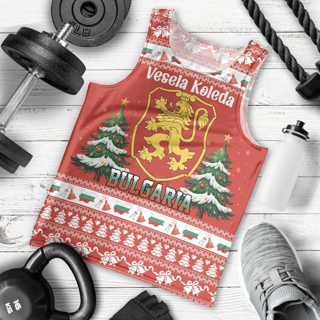 Bulgaria Christmas Men Tank Top Merry Xmas Lion Crest - Wonder Print Shop