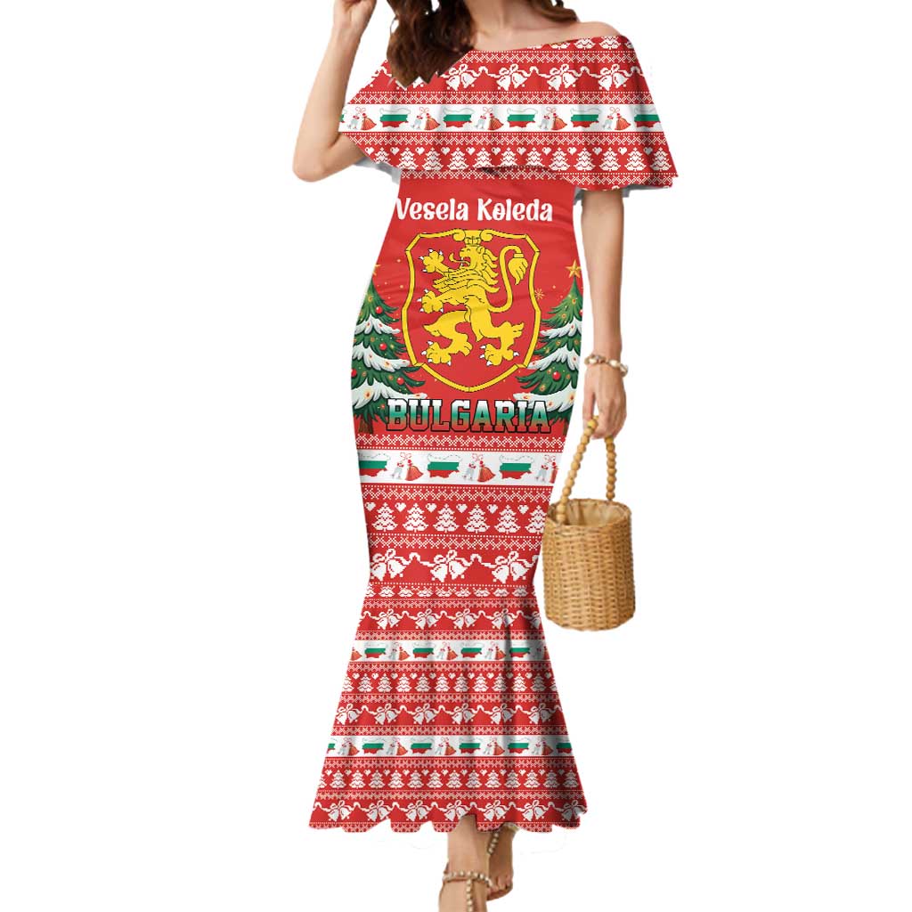 Bulgaria Christmas Mermaid Dress Merry Xmas Lion Crest - Wonder Print Shop