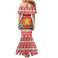 Bulgaria Christmas Mermaid Dress Merry Xmas Lion Crest - Wonder Print Shop