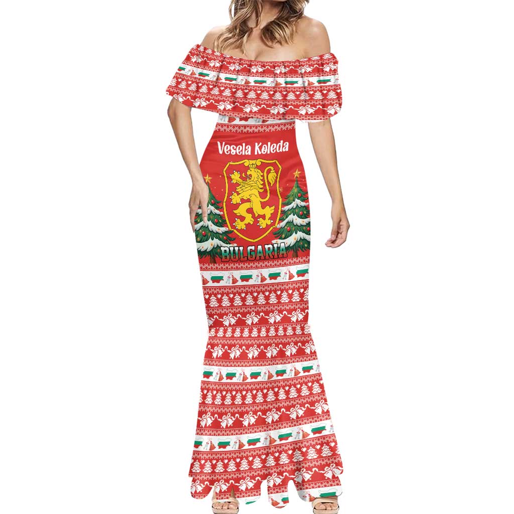 Bulgaria Christmas Mermaid Dress Merry Xmas Lion Crest - Wonder Print Shop