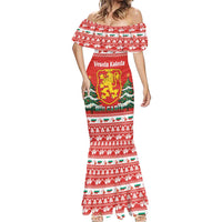 Bulgaria Christmas Mermaid Dress Merry Xmas Lion Crest - Wonder Print Shop