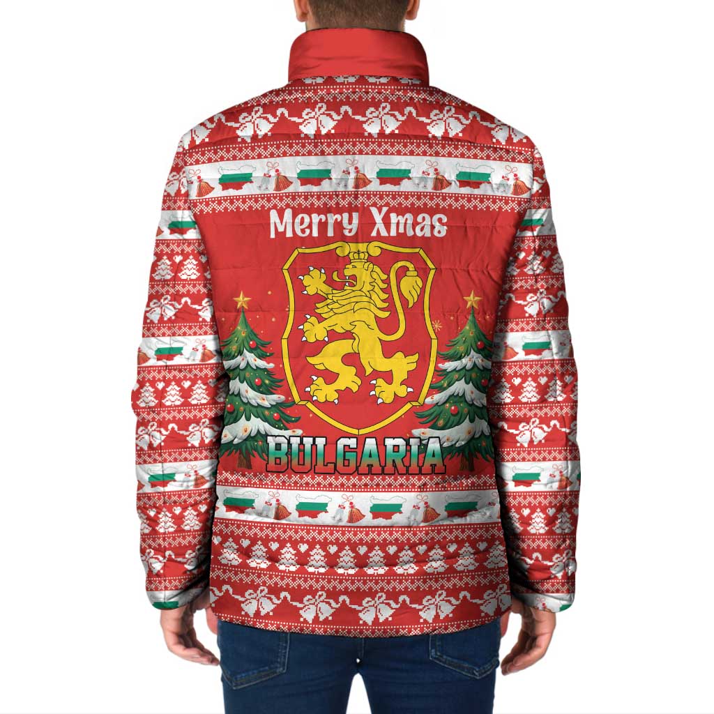 Bulgaria Christmas Padded Jacket Merry Xmas Lion Crest - Wonder Print Shop