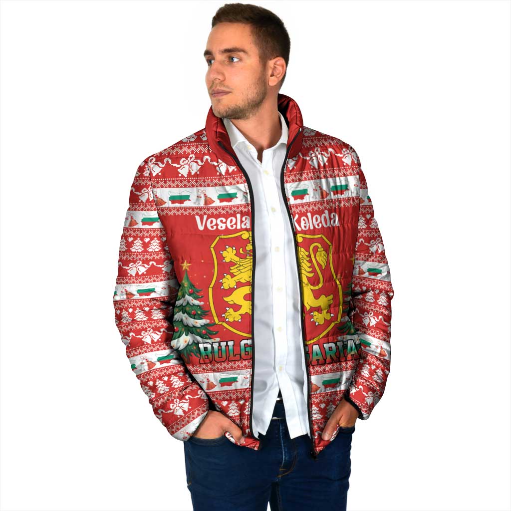 Bulgaria Christmas Padded Jacket Merry Xmas Lion Crest - Wonder Print Shop